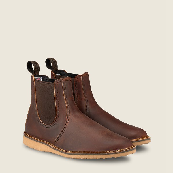 Heritage Støvler Herre - Red Wing Weekender Chelsea - 6-Inchr Rough & Tough Læder - Brune - YVPOKA-5